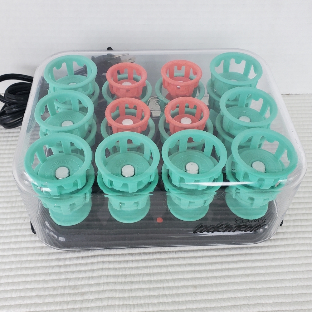Electric Hot Rollers Set with Mint and Coral Rollers